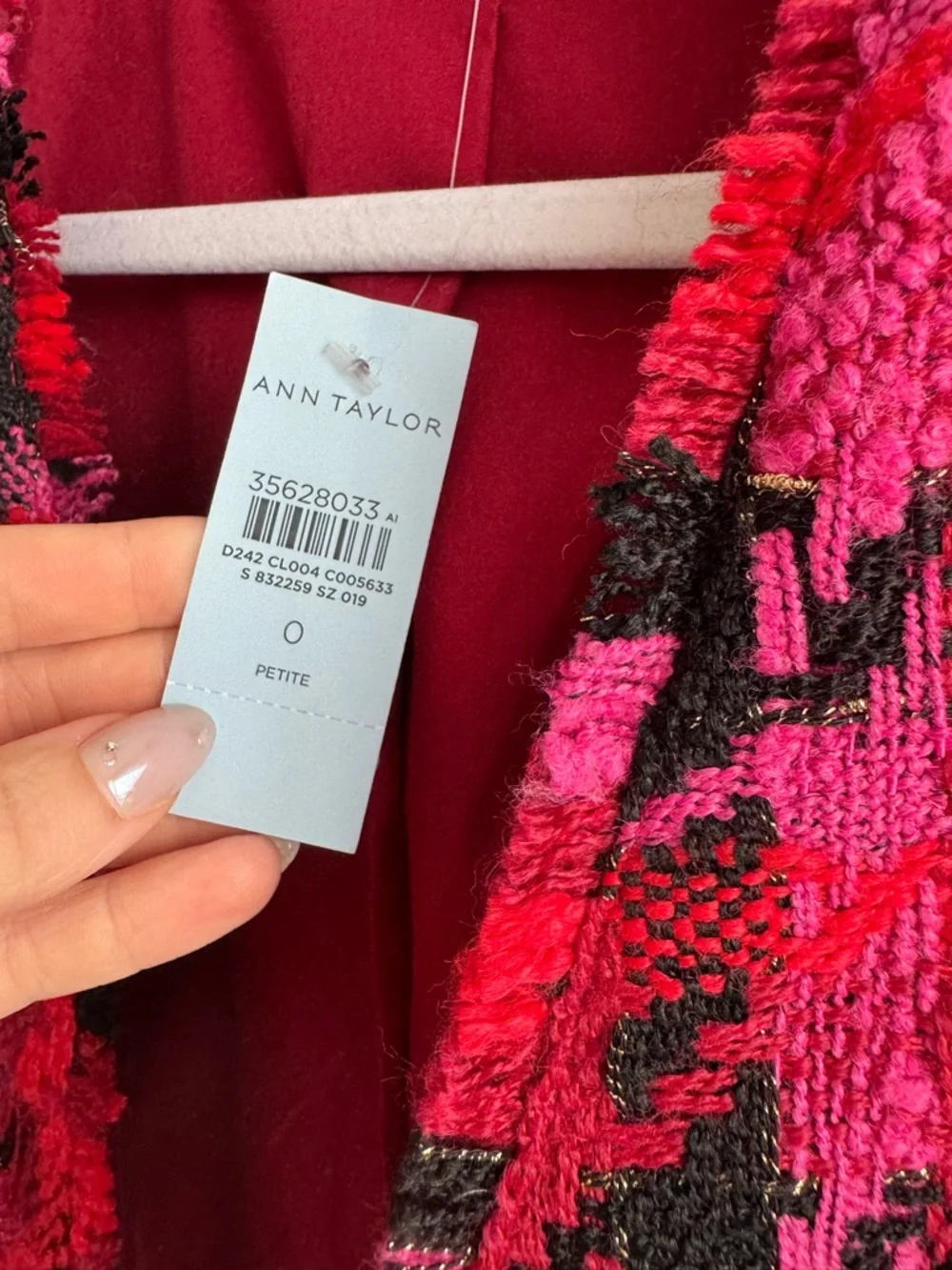 NWT Ann Taylor pink and black tweed dress and Blazer set size 0 petite - Picture 14 of 16